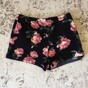 High Waist Floral Shorts